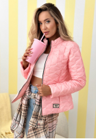 Krótka pikowana kurtka Soft Wind pudrowy róż