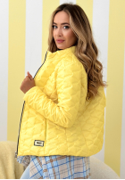 Krótka pikowana kurtka Soft Wind pudrowy róż