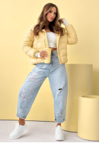 Puchowa kurtka z kapturem Kayla błękitna