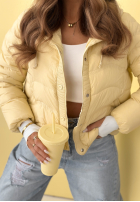 Puchowa kurtka z kapturem Kayla błękitna