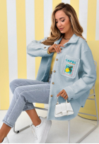 Kurtka kożuszek z nadrukami Capri Dolce Vita ecru