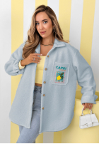 Kurtka kożuszek z nadrukami Capri Dolce Vita ecru