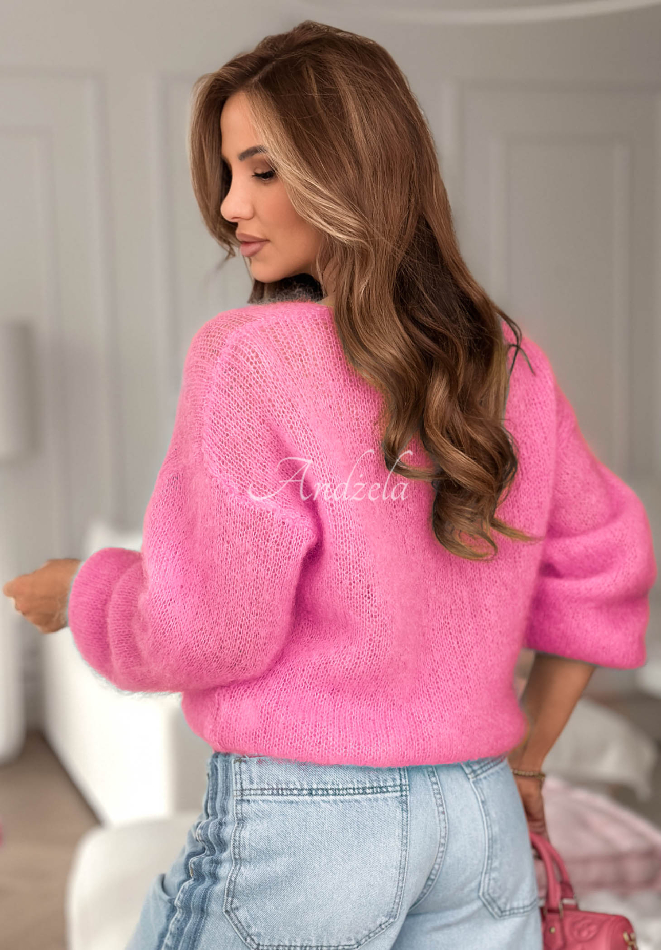 Mohair V-neck Sweater Soul Pink
