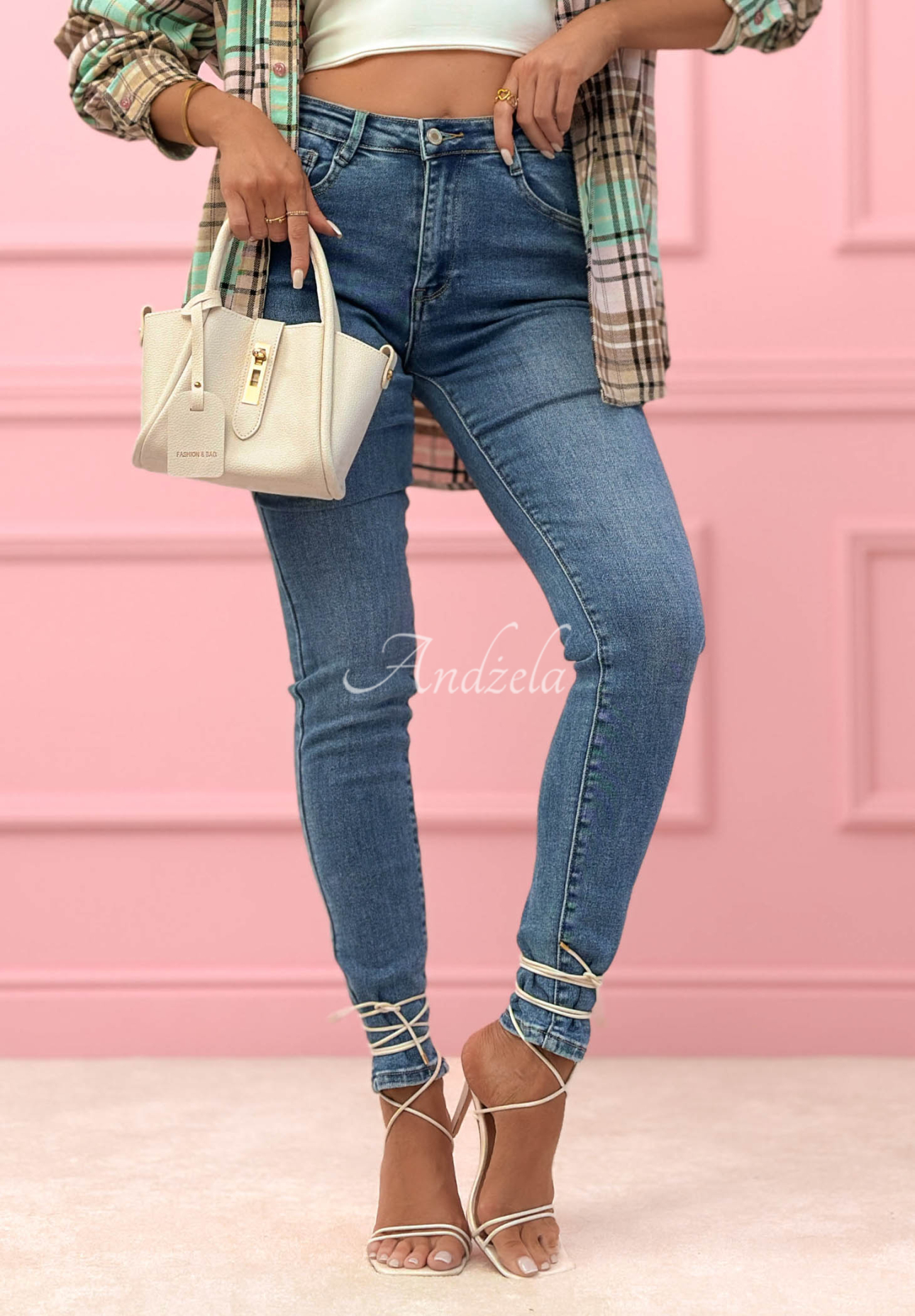 Spodnie jeansowe skinny There You Are niebieskie