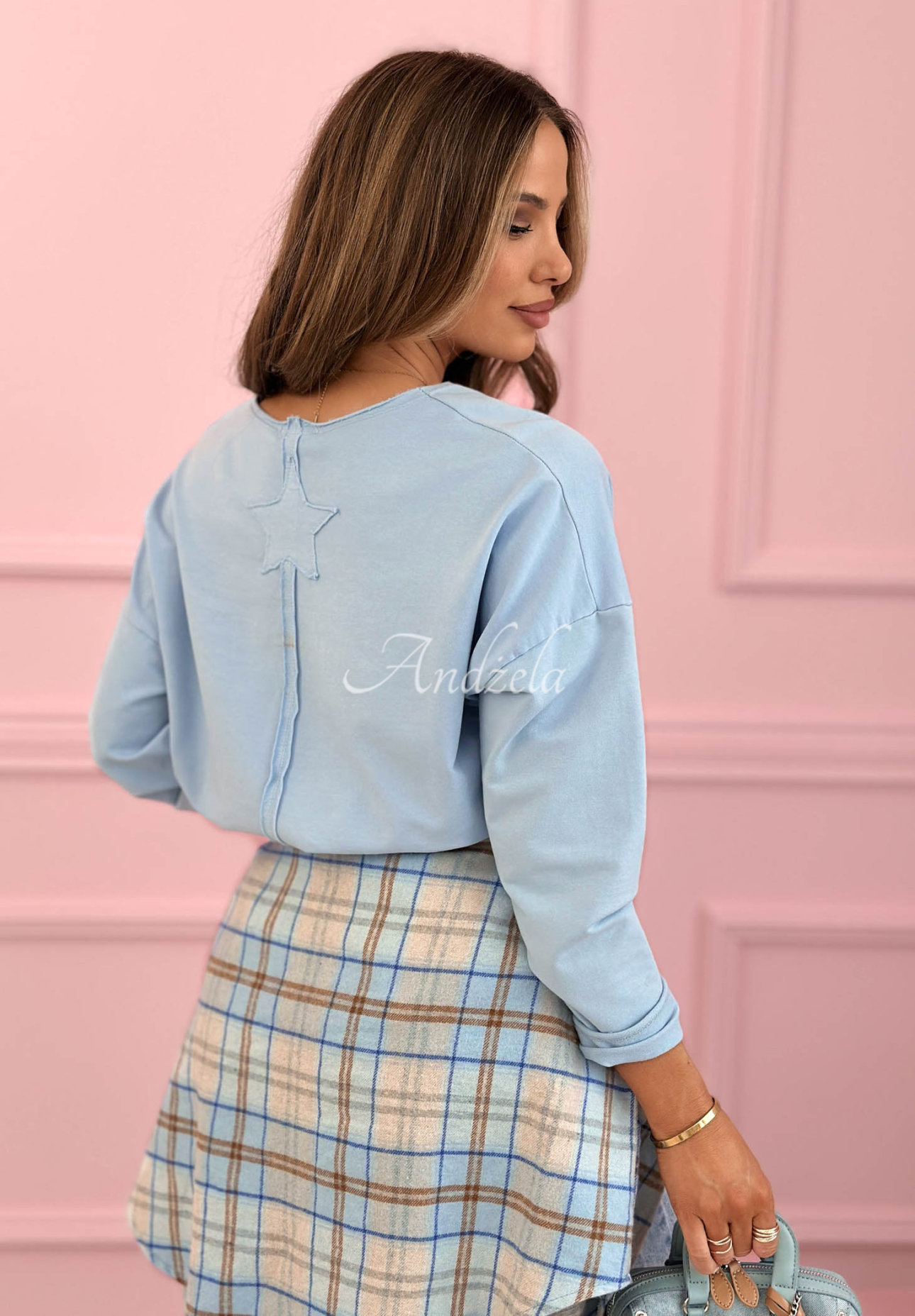 Bawełniana bluzka longsleeve Hey Spring błękitna