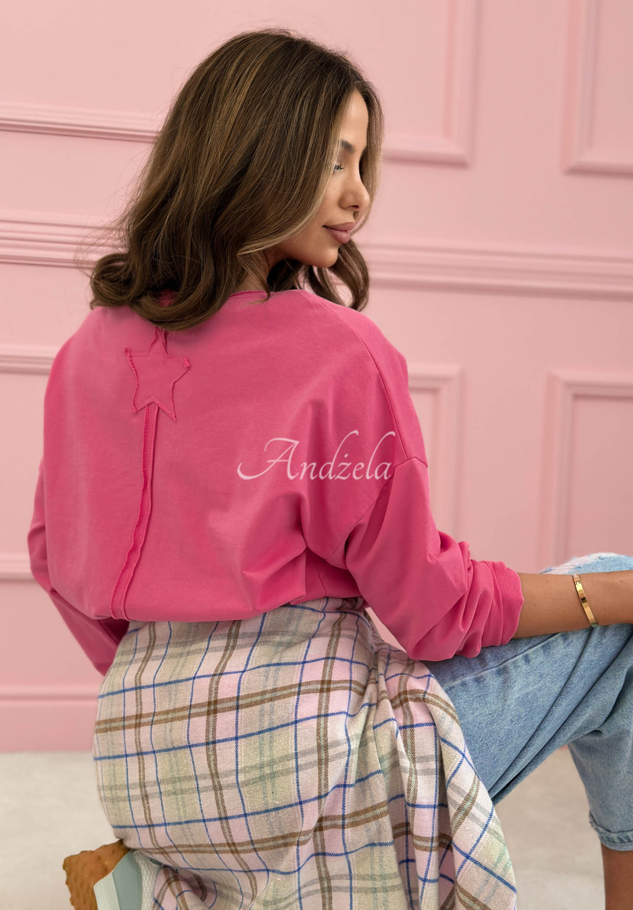 Hey Spring pink cotton long-sleeved blouse