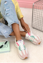 Sneakersy Running Towards You biało-różowe