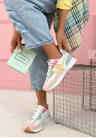 Sneakersy Running Towards You biało-różowe