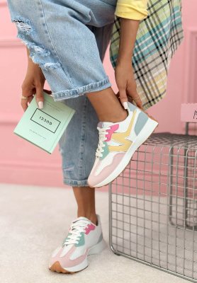 Running Towards You sneakers in white and pink
