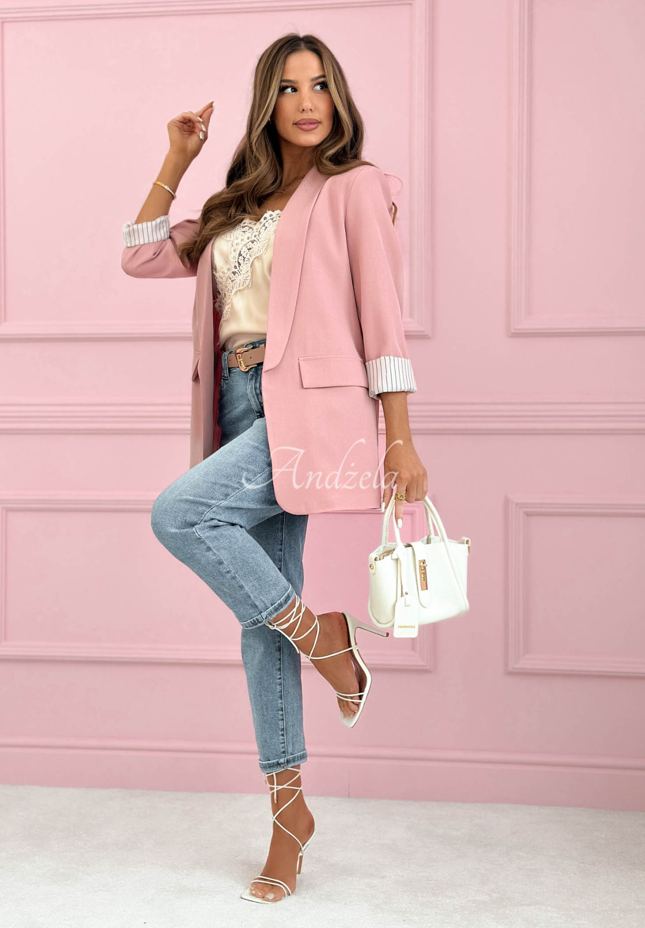 Modern Times pink jacket with collar