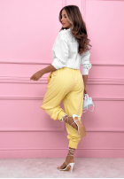 Pasiasta koszula z lyocellu z falbankami Spring Garden Party ecru