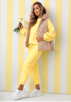 Pikowana kamizelka z kapturem Spring Touch biała