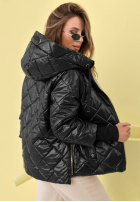 Pikowana kurtka z kapturem Hello Spring beżowa