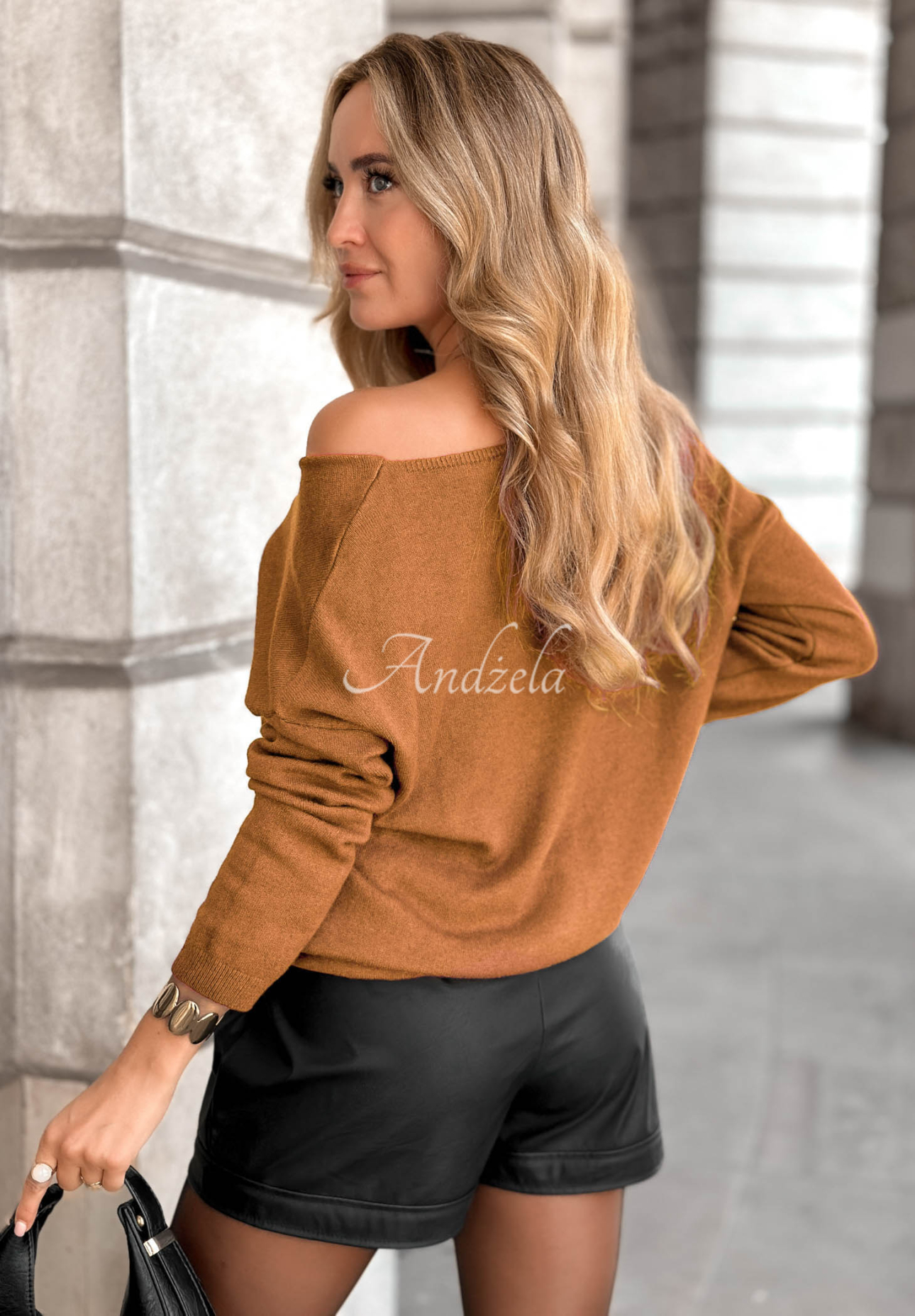 Lightweight Sensibility mustard sweater with a neckline