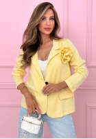 Marynarka oversize z różą Elegant Rosalia żółta