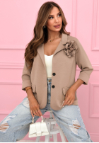 Marynarka oversize z różą Elegant Rosalia czekoladowa