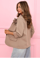 Marynarka oversize z różą Elegant Rosalia czekoladowa