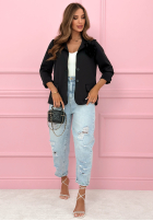 Marynarka oversize z różą Elegant Rosalia czarna