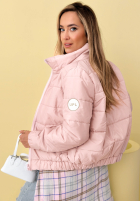 Pikowana kurtka ze stójką Soft Morning różowa