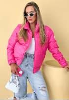 Pikowana kurtka ze stójką Soft Morning różowa