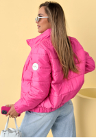 Pikowana kurtka ze stójką Soft Morning różowa