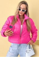 Pikowana kurtka ze stójką Soft Morning różowa