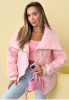 Pikowana kurtka z kołnierzem Where Are We biała