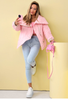 Pikowana kurtka z kołnierzem Where Are We biała