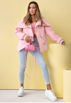 Pikowana kurtka z kołnierzem Where Are We biała