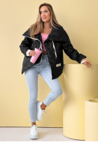 Pikowana kurtka z kołnierzem Where Are We biała