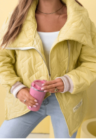 Pikowana kurtka z kołnierzem Where Are We biała