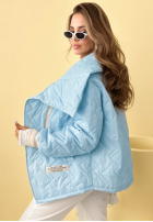 Pikowana kurtka z kołnierzem Where Are We biała