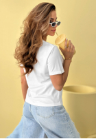 T-shirt z nadrukiem Sweet Goodness biało-niebieski