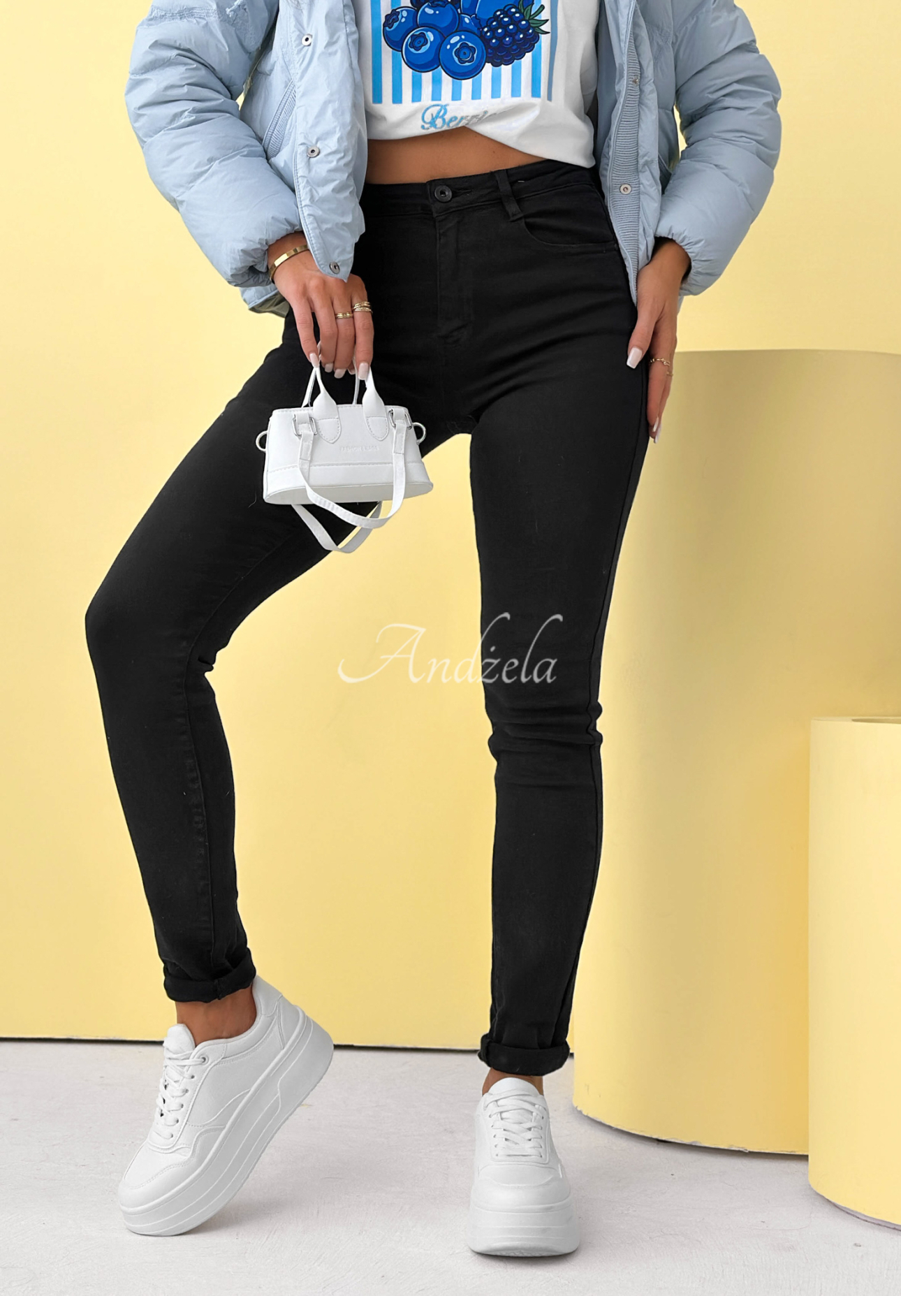 Spodnie jeansowe skinny Everyday Street czarne