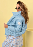 Pikowana kurtka ze stójką Soft Morning różowa