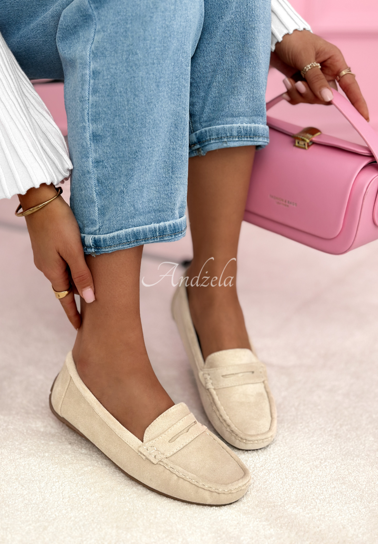 Nadine suede moccasins in beige