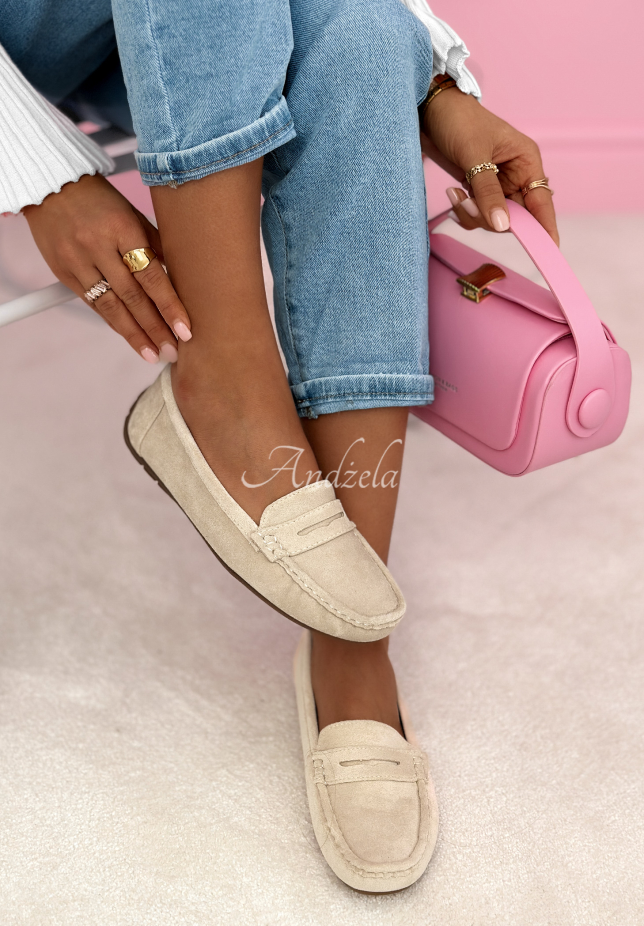 Nadine suede moccasins in beige