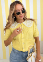 Sweterek z koronkowym kołnierzem Oh Sweet Lace błękitny