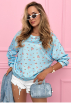 Bluza z nadrukiem w różyczki Tiny Roses różowa