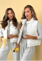 Puchowa krótka kamizelka Veronica żółta