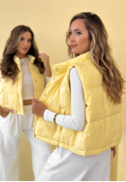 Puchowa krótka kamizelka Veronica żółta