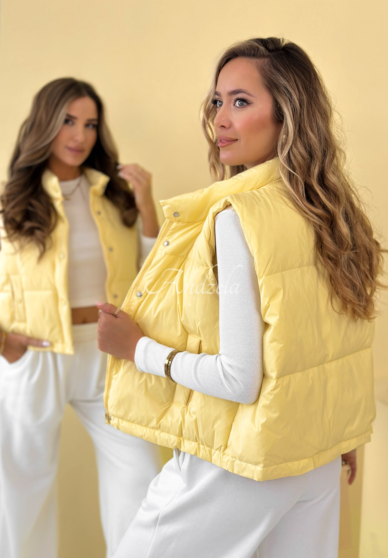 Veronica yellow short down vest