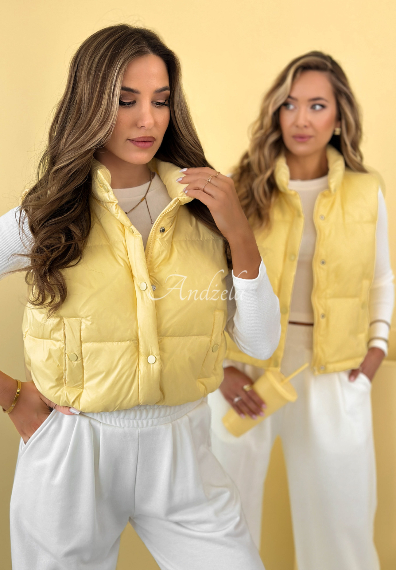 Veronica yellow short down vest