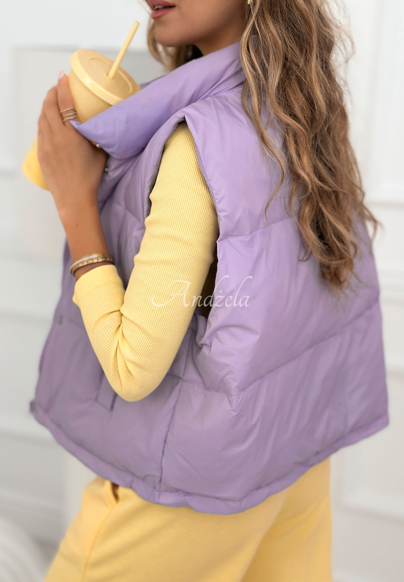 Veronica lilac short down vest