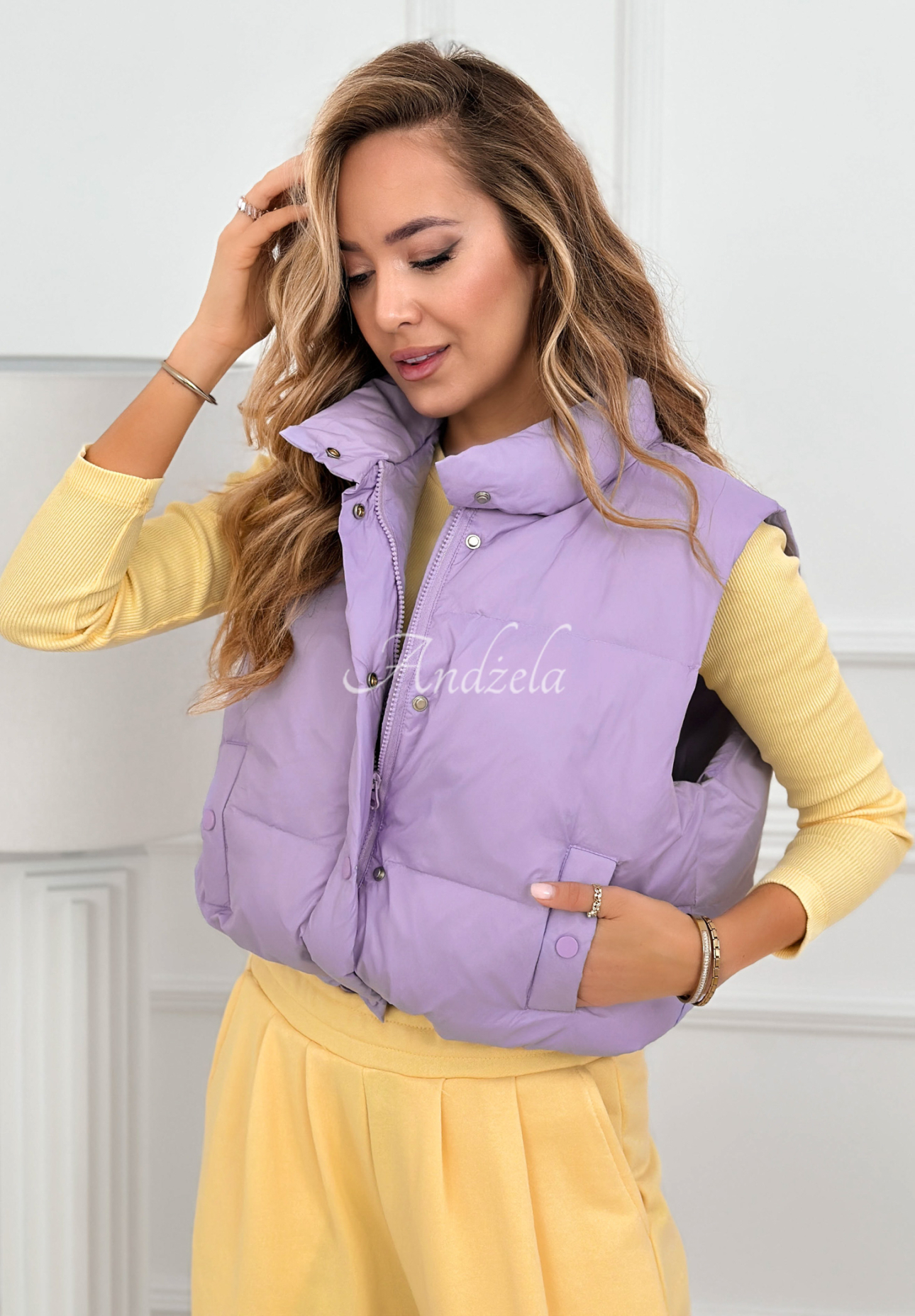 Veronica lilac short down vest
