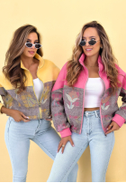 Bluza ze stójką we wzory Alice żółta