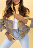 Bluza ze stójką we wzory Alice żółta