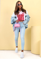 Spodnie jeansowe skinny Pamela jasnoniebieskie