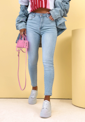 Spodnie jeansowe skinny Pamela jasnoniebieskie