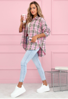 Koszula w kratę Province House pudrowy róż